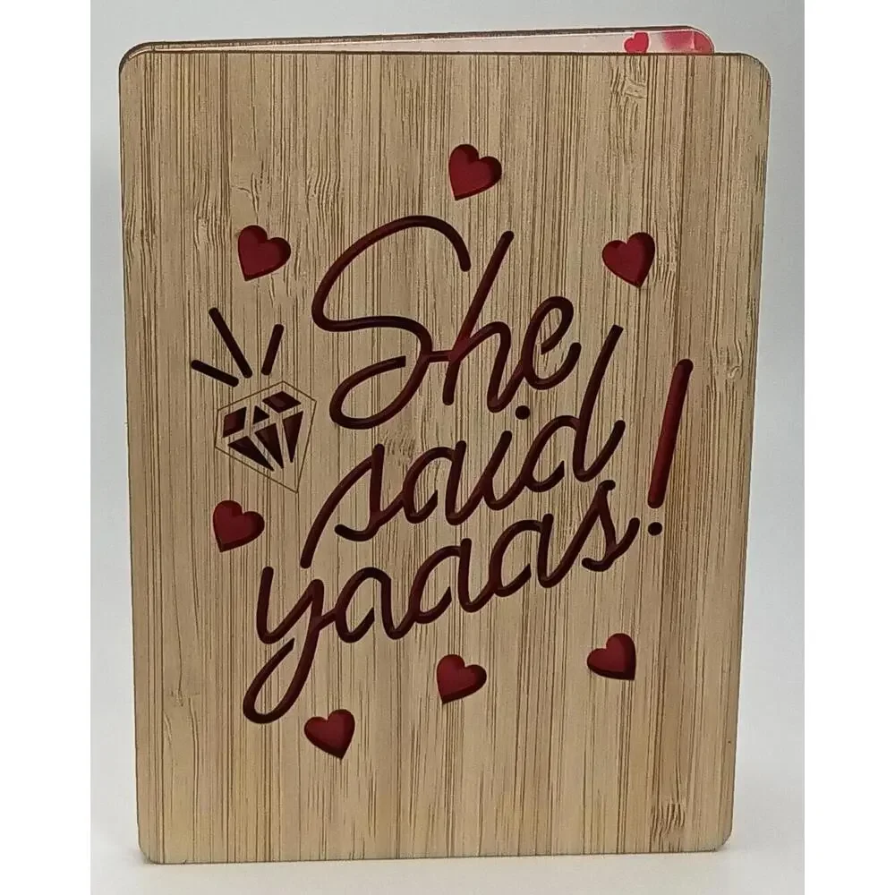She Said Yaaas! Wooden Wedding Greeting‎ Card
